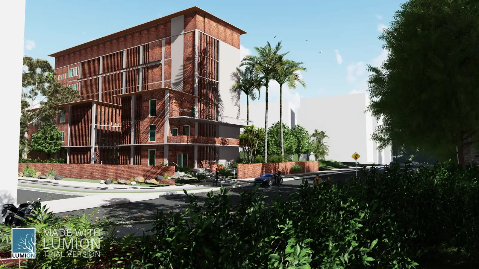 Exterior CGI render of a contemporary apartment block — 3D Vistas